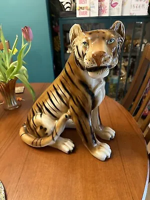 Large Ceramic Tiger Vintage 1970s • £95