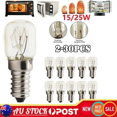 2-30x 15W E14 Salt Lamp Globe Bulb Light 240V Refrigerator Oven Replacement Bulb • $9.35