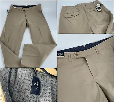 Daniel Cremieux Khaki Pants 34x29 Tan Cotton Flat Front Mercer St NWT YGI B3-111 • $39.99