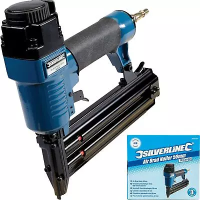 £38.89 • Buy Silverline 50mm Aluminium Air Brad Nailer Upholstery 18 Gauge Nail Gun