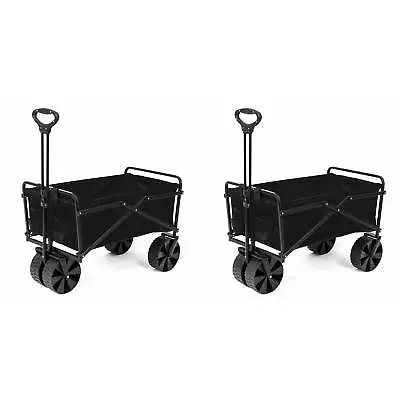 Seina Collapsible Steel Frame Folding Utility Beach Wagon Outdoor Cart (2 Pack) • $178.79