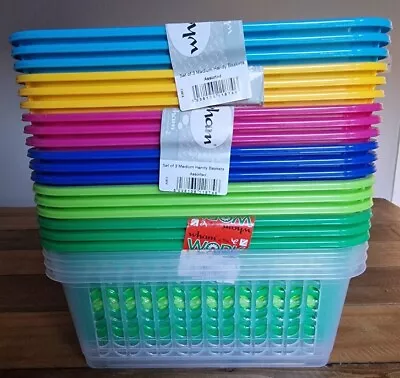 £6.99 • Buy 3  X Wham Plastic Medium Handy Baskets Storage Boxes Colour Box