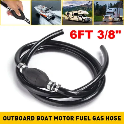 6FT 3/8  Marine Outboard Boat Motor Fuel/Gas Hose Line Assembly W/Primer Bulb US • $11.59