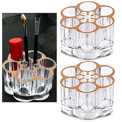 2 Rose Gold Clear Makeup Brush Organizer Acrylic Cosmetic Lipstick Holder Stand • $10.01