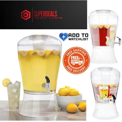 $27.99 • Buy Beverage Dispenser 3 Water Gallon Unbreakable Acrylic With Ice Core For Party US