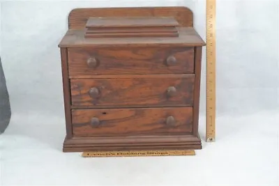 Antique Small Chest Bureau 3 Draw 14x12x8 Wooden Edwardian 1890 Original  • $345