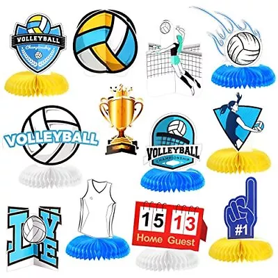 12 Pieces Volleyball Party Decorations Volleyball Honeycomb Centerpieces Voll... • $17.72