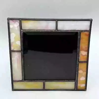 Rare Multi Color Stained Glass Photo Frame Square Tie Dye 7  • $29.99