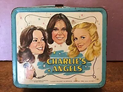 Vintage 1978 Television Show CHARLIE'S ANGELS Aladdin Metal Lunchbox • $99.98