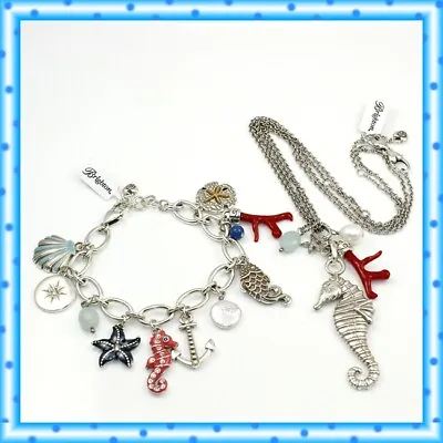 Brighton Under The Sea Seahorse Necklace & Bracelet Set NWT $196 Pouch • $137.20