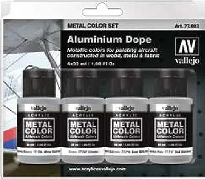 Vallejo Aluminum Aircraft Dope Metal Color Paint Set (4 Colors) - Hobby And • $34.44