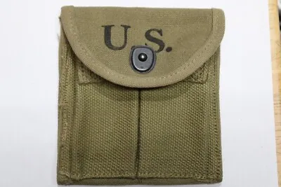 US Military Issue WW2 M1 Carbine Ammo Magazine Stock Belt Pouch Khaki Canvas CA9 • $79.95