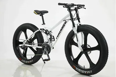 $819 • Buy Fat Tire Bike Dual Full Suspension 7 Speed 26  Bicycle Tri / 5 Spoke