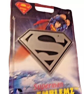 New DC Comics Superman 3-D Chrome Plastic Car Truck Emblem Decal Sticker (C41) • $3.99