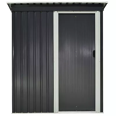 Outsunny 5 X 3ft Garden Storage Shed Sliding Door Sloped Roof Tool Black • £157.99