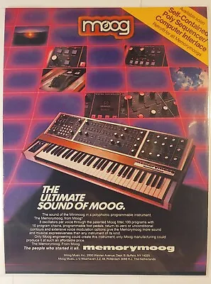 Vintage Magazine Advertisement For MOOG MemoryMoog Synthesizer 1980s • $14.99
