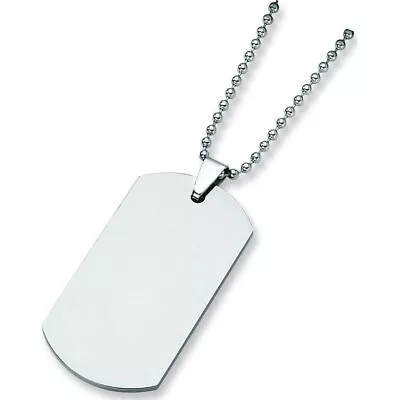 Tungsten Dog Tag Mens Pendant Necklace Jewelry24  52mm X 27mm • $61.91