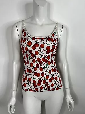 Vtg Dolce & Gabbana Label Red Cherry Print Nylon Top M • $120