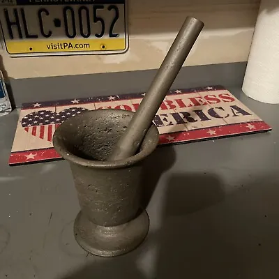 Vintage Heavy Cast Iron Mortar And Pestle Pharmacist Doctor RX Medical Rare Old • $71.99