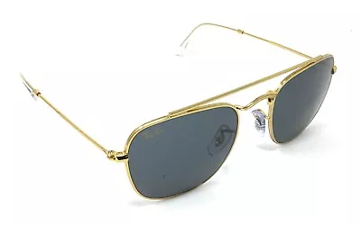 Ray-Ban LEGEND Mens Gold Frame Dark Blue Lens Sunglasses RB3557 9196R5 51-20 • $84.99