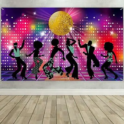 Large Fabric 70s 80s 90s Disco Fever Dancers Backdrop For Disco Theme Party • £16.49
