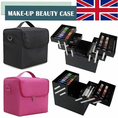 Extra Large Vanity Case Beauty Box Make Up Jewelry Cosmetic Nail Storage Box UK • £15.99