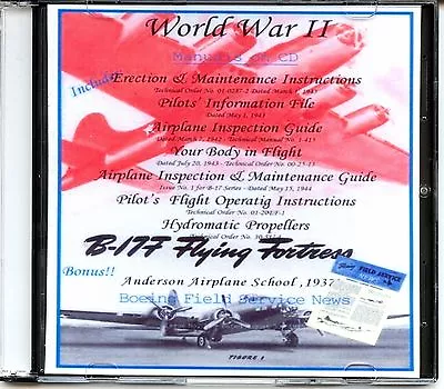 B-17 Bomber Manuals On CD • $14.99