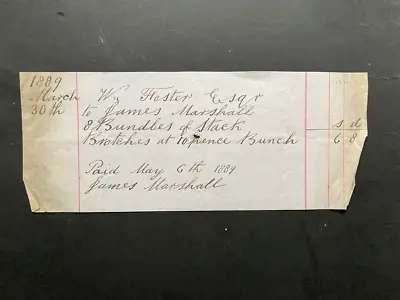 1889 Receipt James Marshall Bundles Stack & Brotches W Forster Blickling Aylsham • £13