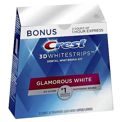$94.95 • Buy Crest 3D Whitestrips Glamorous White Teeth Whitening Kit 16 Treatments- See Desc