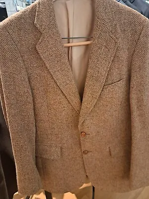 Vintage Harris Tweed Scottish Wool Herringbone Mens Blazer Jacket • $65