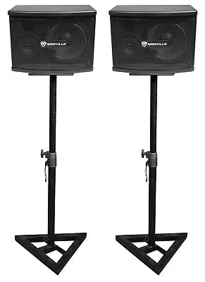 (2) Rockville KPS65 6.5  2-Way 400 Watt Karaoke/Pro Speakers+Adjustable Stands • $139.95