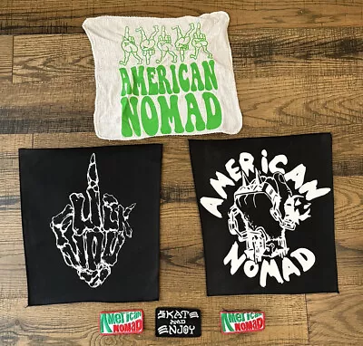 American Nomad Skate Patches 5 Piece Black Back Patches Fist Finger Colorful • $39.99