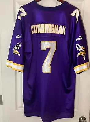 Vintage Randall Cunningham NFL Minnesota Vikings Purple Jersey Adult XXL Puma! • $62.99