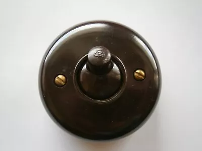 Vintage Antique Mid Cent Large Ring Grip 15A Not 10A Bakelite Light Switch NOS • $59.95