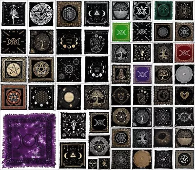 Tarot Spread Cotton Fabric Altar Cloth 18*18 Alter Spiritual Gold Silver Ethnic • $7.49