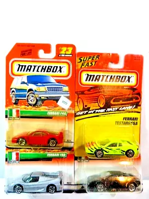 Matchbox Ferrari Diecast Lot Of 4:  Testarossa Ferrari F40  & Ferrari F50 NIP • $4.99