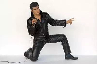 Elvis Rock N Roll Singer Kneeling With Mic  • $1199