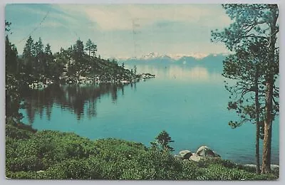 State View~Lake Tahoe~CA & NV~Sierra Mountains~PM 1965~Chrome Postcard • $1.35