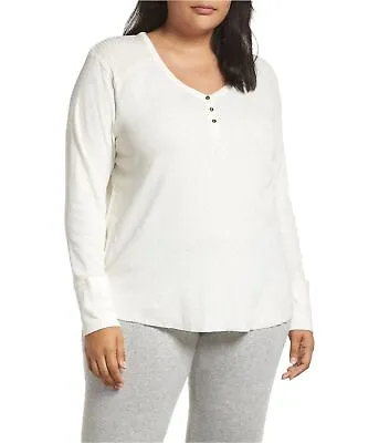 P.J. Salvage Womens Ribbed Thermal Pajama Shirt Off-White 2X • $20.39