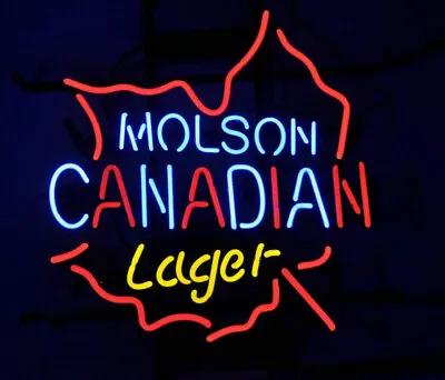New Molson Canadian Lager Beer 20x16 Neon Light Sign Lamp Bar Glass Wall Decor • $134