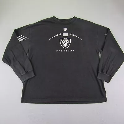 Oakland Raiders Shirt Mens XXL Black Reebok Sideline NFL Football Long Sleeve ^ • $24.97