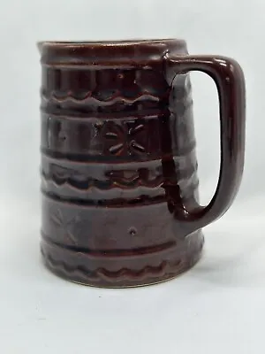 MARCREST USA Vintage Pitcher Oven Proof Stoneware Brown Daisy And Dot • $17