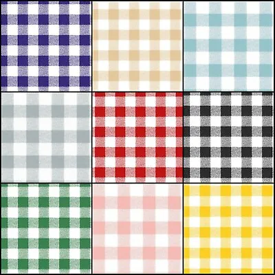 Wipe Clean Rectangular Tablecloth Gingham Check Vinyl Oilcloth 140cm Wide • £6.49