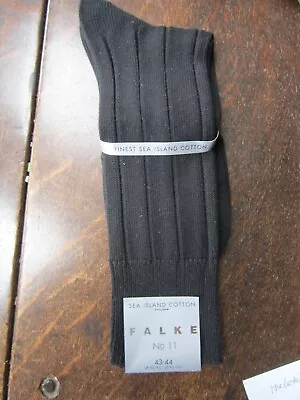 Falke Mens Sea Island Cotton Black Socks 8.5 - 9.5 Harrods • £10