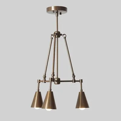 Brass Ceiling Pendant Light Fixture Mid Century Style Ceiling Chandelier • $368.48