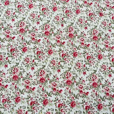 £5.99 • Buy 100% Superior Cotton Poplin Fabric . Old English Vintage Floral Rose Designs .