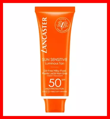 LANCASTER LUXURIOUS SUN SENSITIVE SPF50 LUMINOUS TAN OIL FREE FLUID 50ml New • £14.99