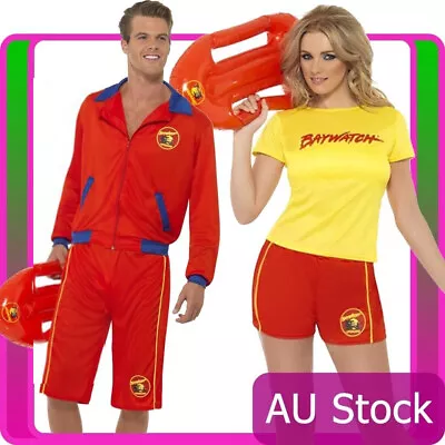 Licensed Mens Ladies Baywatch Beach Lifeguard Patrol Fancy Dress Costume Outfits • $27.67