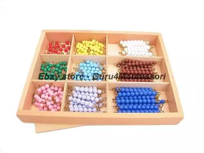 Montessori Mathematics Material- Checker Board Beads In Wooden Box • $31.34