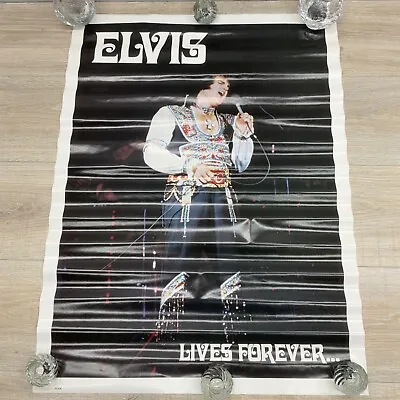 Original Circa Late 1970s Elvis Lives Forever Wall Poster 22  X 30  P29 • $30